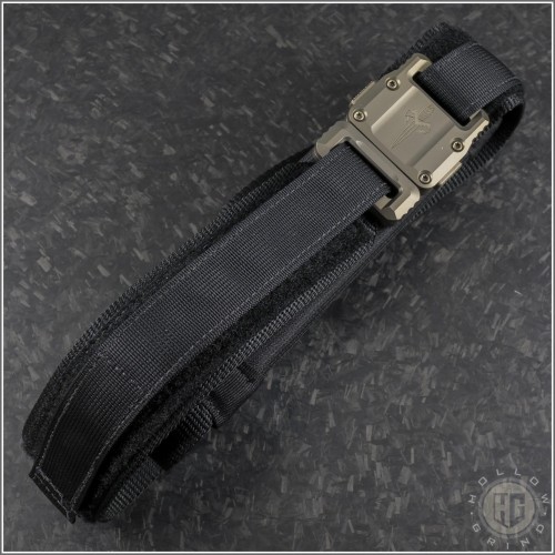 (#91-BKTTI-36) Microtech APIS Belt Black w/ Bronze Titanium Buckle - Front