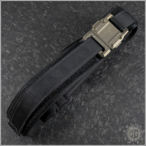 (#91-BKTTI-44) Microtech APIS Belt Black w/ Bronze Titanium Buckle - Front