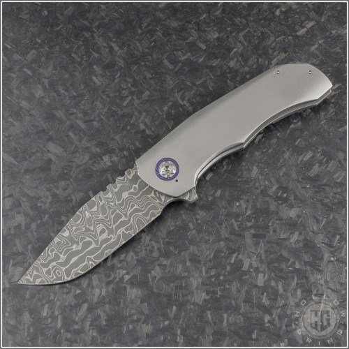 (#BB-Tick-C) Berg Blades Custom Tick Intrepid Damascus - Front