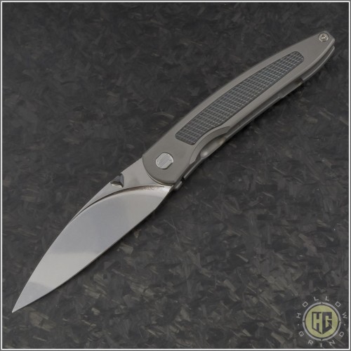 (#BK-EXP-01) Brown Knives Exponent Thumbstud Zirc Inlay - Front