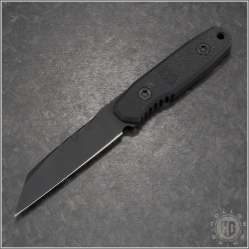 (#BSC-AMERC-TB-01) Blackside Customs Americana Covert Black Wharncliffe G-10 Handle - Front