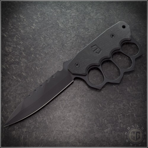 (#BSC-TB-BK) Blackside Customs Trench Boss Fixed Blade Black Plain - Front