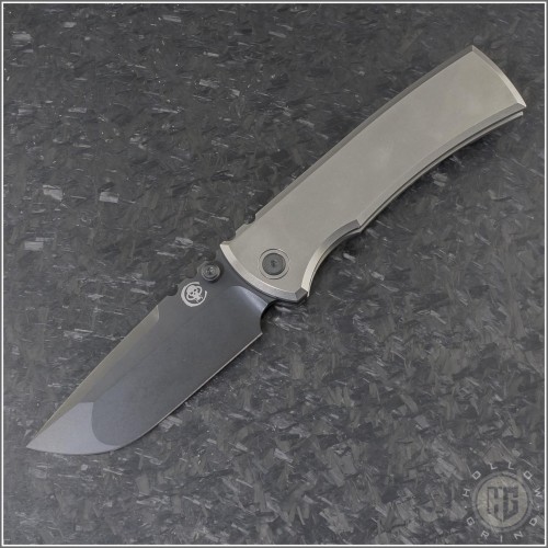 (#CK-229I-DLC) Chaves Knives Redencion 229 Integral Titanium DLC Drop Point - Front