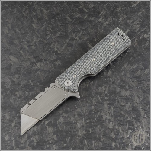 (#CK-CHUBF-BKM) Chaves Knives C.H.U.B. Framelock Flipper Black Micarta - Front