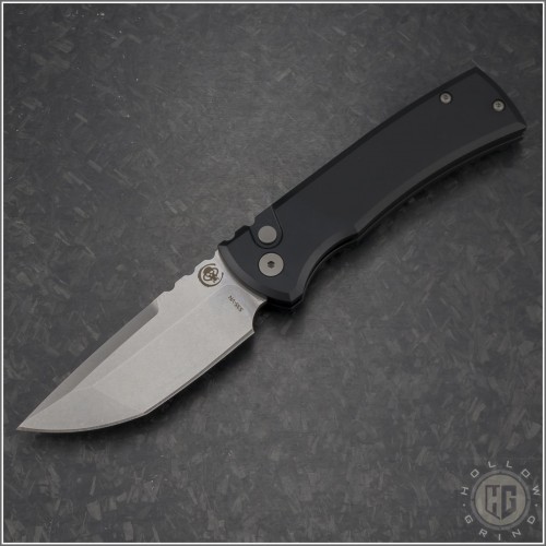 (#CK-PT229-BK-TE) Chaves Knives Protech Collab 229 Auto Tanto Black Handle - Front