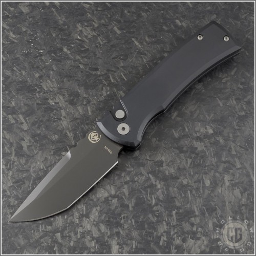 (#CK-PT229-BKB-TE) Chaves Knives Protech Collab 229 Auto Tanto Black - Front