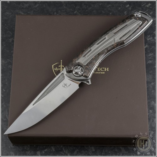 (#CT-Svarn4-C) Cultrotech Full Custom Svarn 4 Fat Carbon Fiber Handle - Front