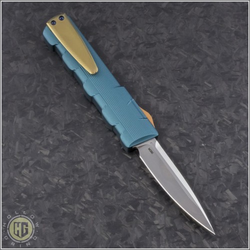 D Rocket Design Green FIN Spear Point Automatic OTF D A Knife 2 75in 