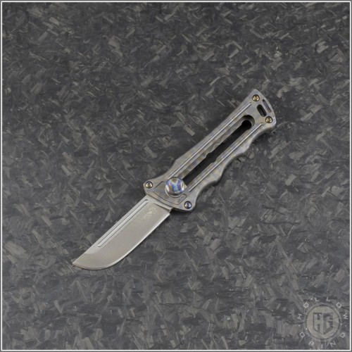 (#DRD-KatanaX-7) D Rocket Designs Flamed KatanaX Manual OTF - Front