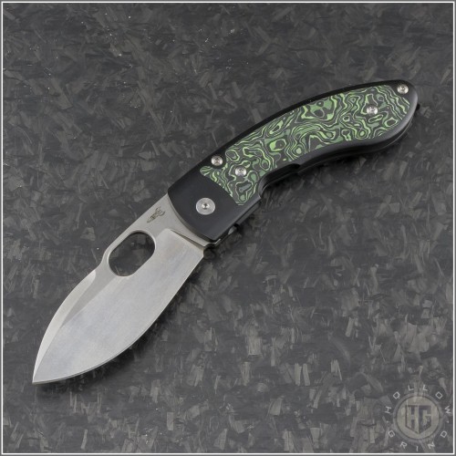(#DRD-LL-05) D Rocket Design Lum Leaf Green Black CF Inlay Stonewash Plain - Front