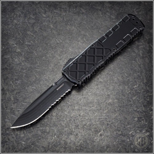 (#GT-16-3112) Guardian Tactical Apex EDC Black Tactical S/E Part Serrated - Front