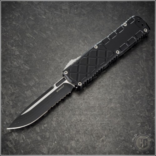 (#GT-16-3212) Guardian Tactical Apex EDC Two-Tone Black S/E Part Serrated - Front