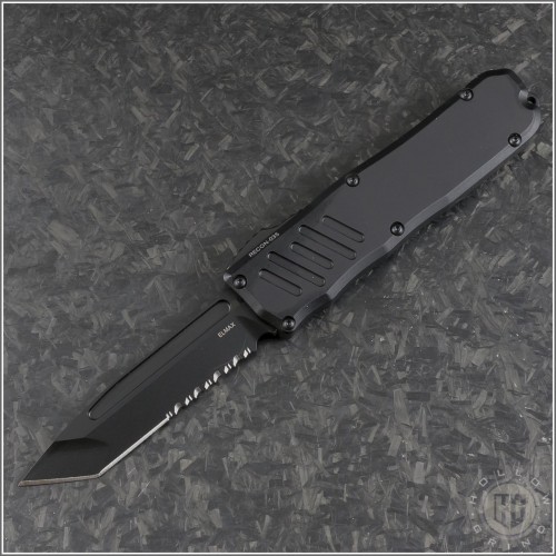 (#GT-93122) Guardian Tactical Recon-035 Black Tactical Tanto Part Serrated - Front