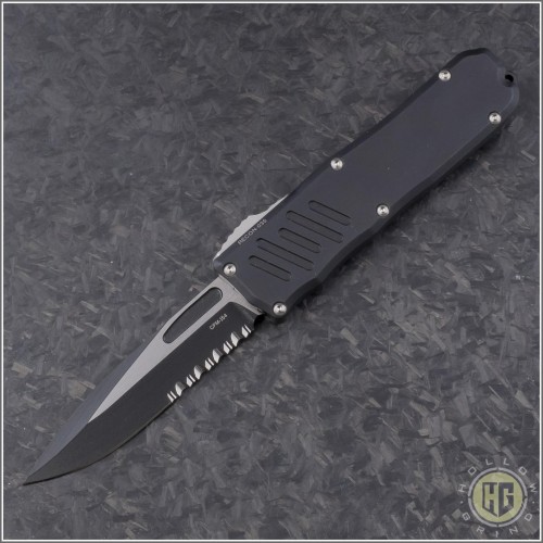 (#GT-93212) Guardian Tactical Recon-035 Two-Tone Black S/E Serrated - Front