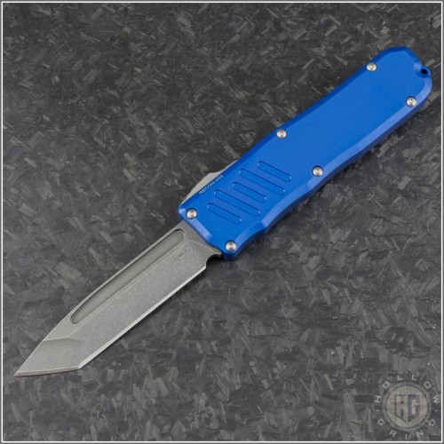 (#GT-94521-BL) Guardian Tactical Blue Recon-035 Stonewash Tanto Plain - Front