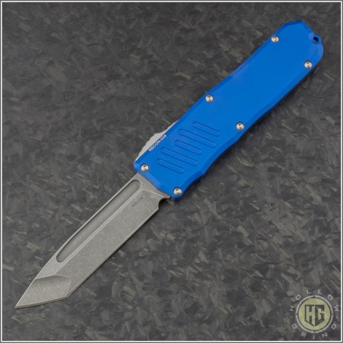 (#GT-94521) Guardian Tactical Blue Recon-035 Stonewash Tanto Plain - Front