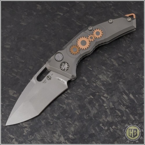 (#H012-TI-3A-DB) Heretic Knives Geared Martyr Auto Recurve Double Blast - Front