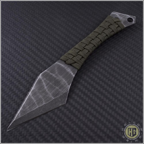(#HER-Chimera-ODGreen) Heretic Knives Chimera Neck Knife w/ OD Green cord - Front