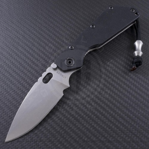 (#HG-0010) Strider Knives SMF Black G-10 Ti Framelock - Front