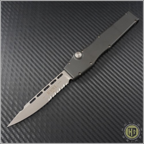 (#HG-0029) Microtech Halo II Bead Blast Partially Serrated - Front