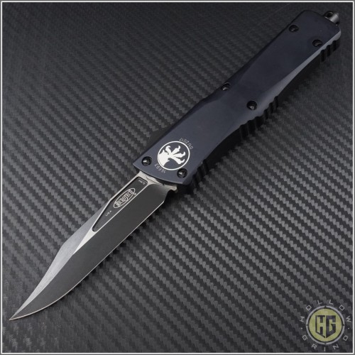 (#HG-0044) Microtech Combat Troodon Black Bowie Standard Tactical - Front