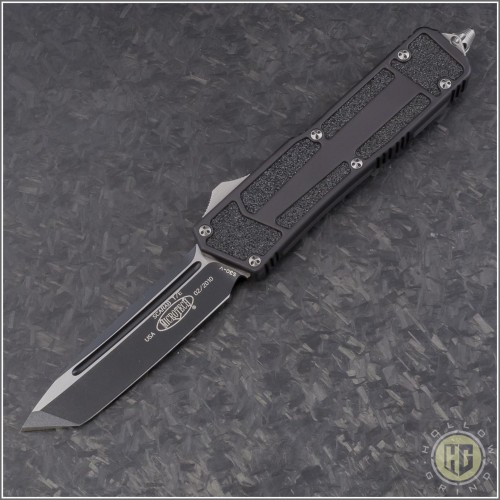 (#HG-0114) Microtech QD Scarab T/E Black Plain - Front