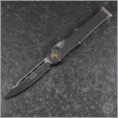 (#HG-0127) Microtech Halo VI S/E Black Plain - Front