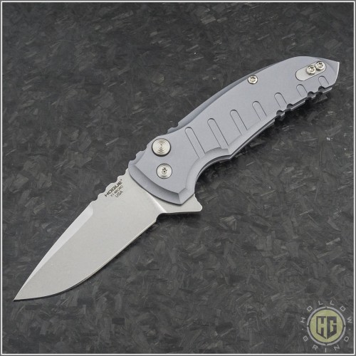(#HO-X1-Micro-GR) Hogue X1-Micro (24172) - Tumbled Plain Blade, Matte Grey Handle - Front