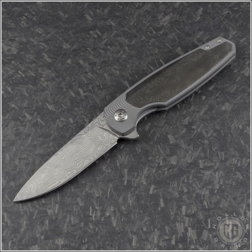 (#HOLT-MOR-001) Holt Bladeworks Morpheus Damascus Carbon Fiber Inlay - Front