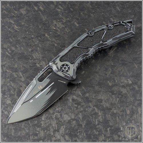 (#HTK-H009-CS-GRY) Heretic Knives Cell Shaded Gray Medusa Flipper T/E DLC - Front