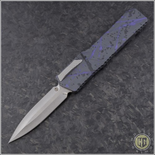(#HTK-H016-2A-PS) Heretic Knives Cleric D/E Purple Splash Handle - Front