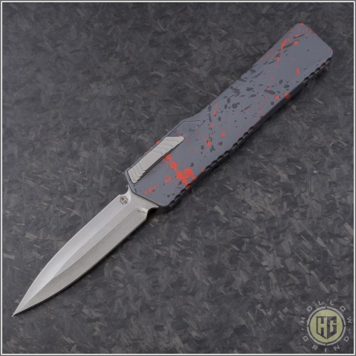 (#HTK-H016-2A-RS) Heretic Knives Cleric D/E Red Splash Handle - Front