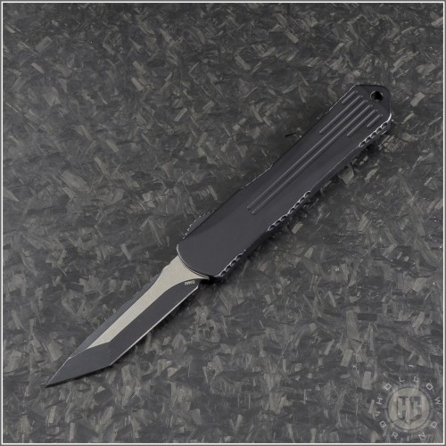 (#HTK-H023-8A-BATTLE) Heretic Knives Manticore S T/E Battleworn Blade with BlackBattleworn Handle and Hardware - Front