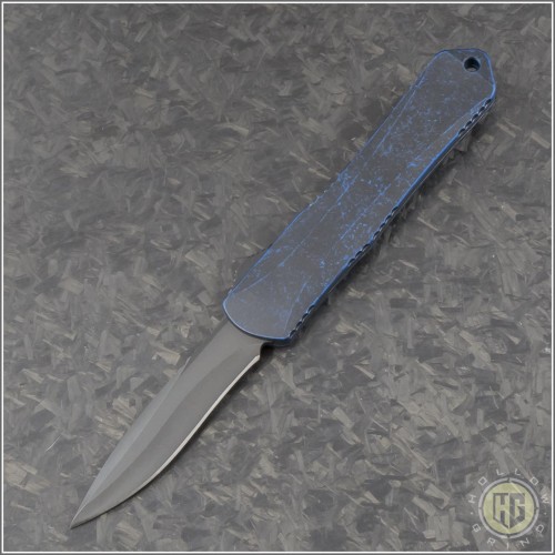 (#HTK-H025-6A-BRKBL) Heretic Knives Breakthrough Blue Manticore-S Recurve DLC Plain - Front