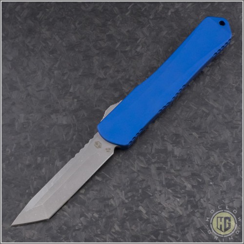 (#HTK-H031-5A-Blue) Heretic Knives Blue Manticore-X T/E Battleworn - Front