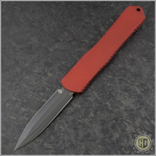 (#HTK-H032-6A-Red) Heretic Knives Red Manticore-X D/E DLC Plain - Front