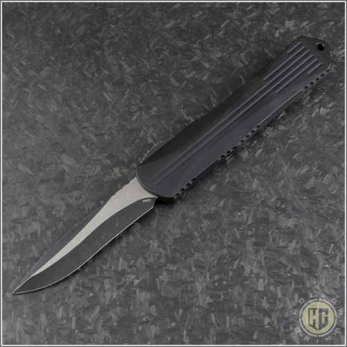 (#HTK-H033-8A) Heretic Knives Manticore-X Recurve Battleworn Black - Front
