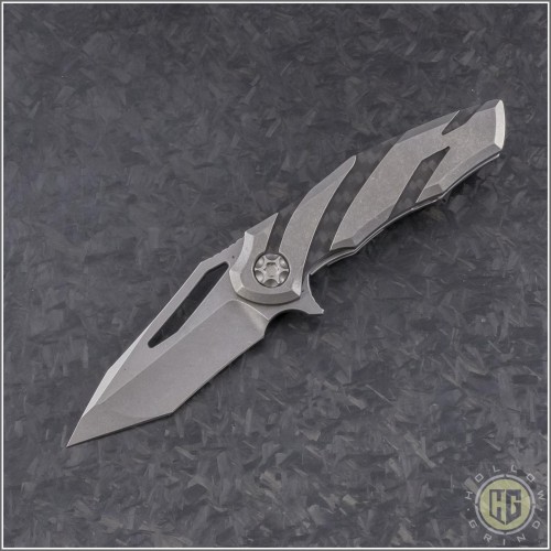 (#HTK-H036-2A-Ti) Heretic Knives Tenshi Prototype Tumbled Ti - Front