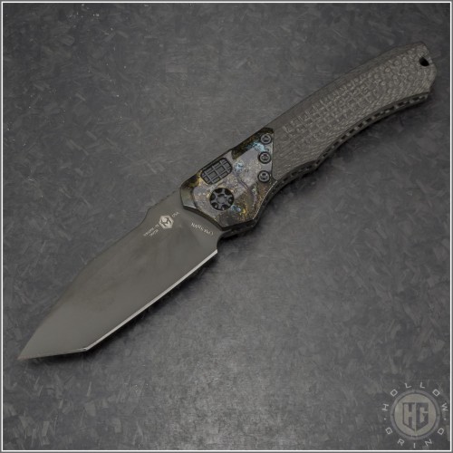 (#HTK-H100-6A-CBr) Heretic Knives Wraith Auto v.2 Tanto DLC - Front