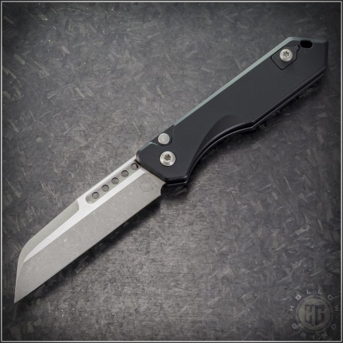 (#HTK-H113-5A) Heretic Knives Jinn Auto Battleworn Wharncliffe - Front