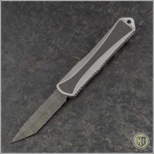 (#HTK-MANS-T) Heretic Knives Custom Manticore-S Tanto Damascus - Front