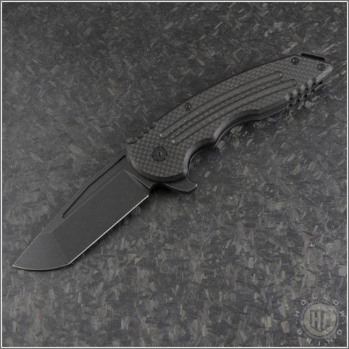 (#JH-Husky-CFBK) Jake Hoback Knives CF Husky Black Plain - Front