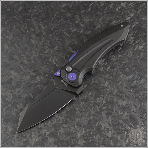 (#JH-Sumo-01) Jake Hoback Knives Sumo Black Handle DLC Blade Purple Accents - Front
