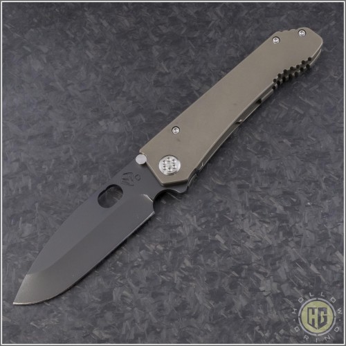 (#MK002DPQ-36A1) Medford Knife & Tool 187DP Drop Point - Bronze Ti - Front