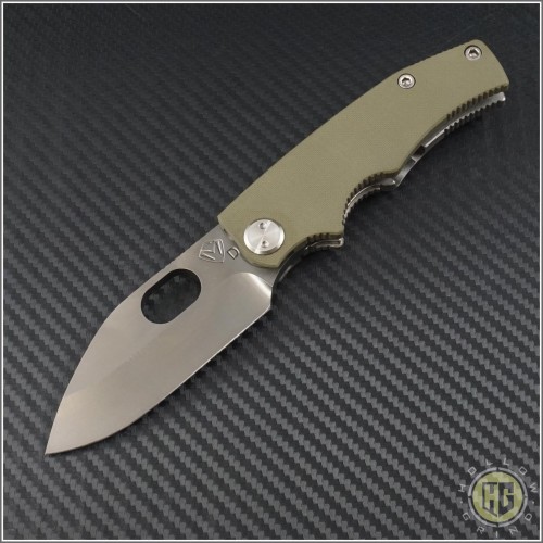 (#MKT-187RMP-002) Medford Knife & Tool 187RMP - Black PVD - OD Green G10 Handle - Front