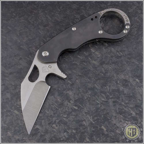 (#MKT-BURUNG-001) Medford Knife & Tool - Burung - Black PVD Ti Handle with Plain Tumbled Blade - Front