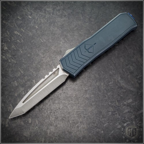 (#MKT-MERC1-008) Medford Knife & Tool Blue Merc-1 OTF T/E Blade Tumbled - Front