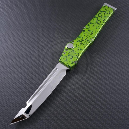 (#MTC-0062) Microtech Splash Halo V T/E High Polish Green - Front