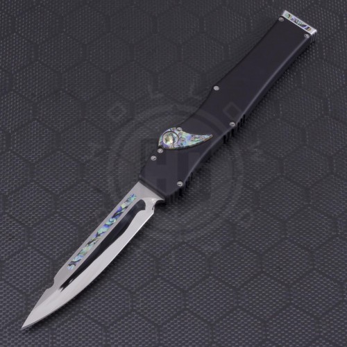 (#MTC-0067) Microtech Custom Halo 2.5 Mirror Polish with Abalone Inserts - Front