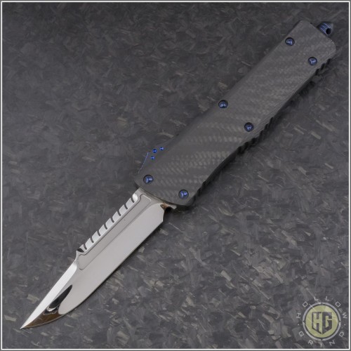 (#MTC-0261) Marfione Custom Combat Troodon Interceptor Mirror Polish w/ Carbon Fiber Top - Front